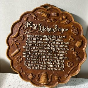 Vintage molded composite wall plaque My Kitchen Prayer